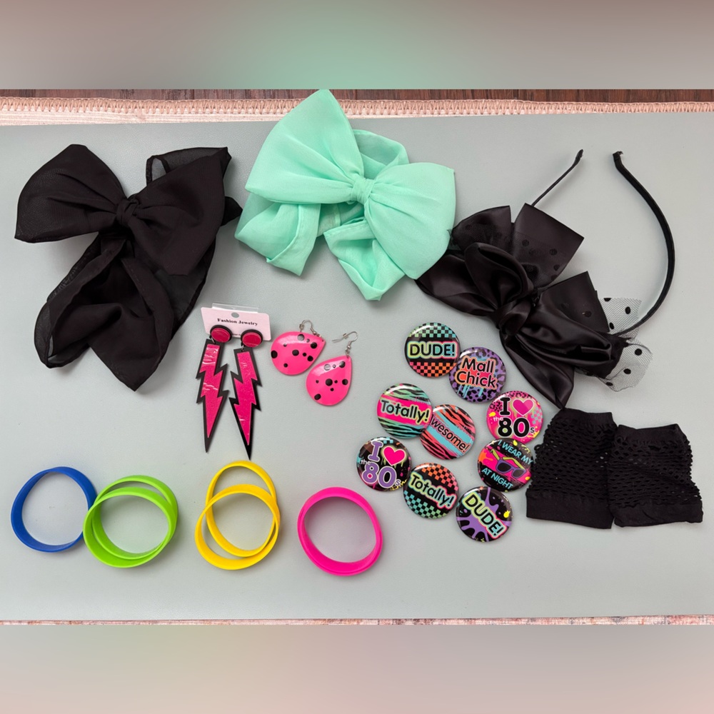 Colorful 80s Accessories Set